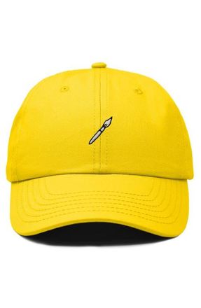 Dalix Paint Brush Dad Cap in Gold at Nordstrom