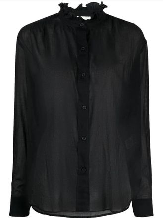 Isabel Marant Zwart Gamble Top - Dames - Overhemden - Zwart - M - Overhemden
