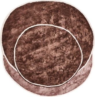 Beliani Beliani - Modern Area Rug Viscose and Wool Handmade Triangle Shape 200 x 200 cm Brown and Light Brown Kanrach