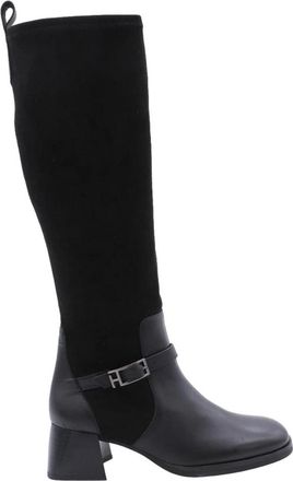 Hispanitas Wielko Over-Knee Laarzen - Dames - Over de knie laarzen - Zwart - 37 EU - Leer - Schoenen