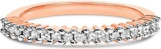 House of Brilliance 10K Rose Gold Plated Sterling Silver 1/3 ctw Diamond Band Ring in Rose Gold Over Silver at Nordstrom, Size 7