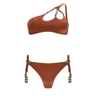 Miss Bikini Bikinis, female, Brown, Size: L One-Shoulder Bandeau Bikini