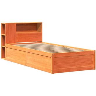 vidaXL Vidaxl - Cama Sin Colch&oacute;n Madera Maciza De Pino Marr&oacute;n Cera 100x200 Cm