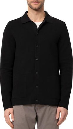 34 Heritage Cotton Blend Snap Front Cardigan in Black at Nordstrom, Size Medium