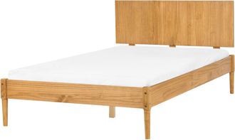 Beliani Cama Con Somier Estilo Escandinavo De Madera De Pino Natural 120 X 200 Cm Marr&oacute;n Claro Ambazac