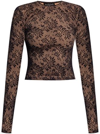 Balenciaga lace effect long-sleeved top - Black