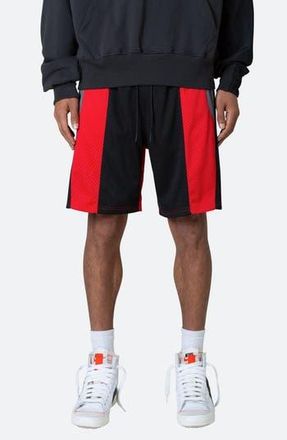 mnml Mesh Paneled Shorts in Black/Red at Nordstrom Rack, Size Small