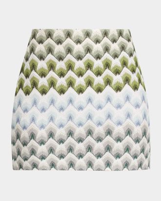 Missoni Metallic Lace Knit Mini Skirt