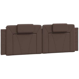 vidaXL Cabecero De Cama Acolchado Viana Cuero Sint&eacute;tico Marr&oacute;n 160 Cm Vidaxl