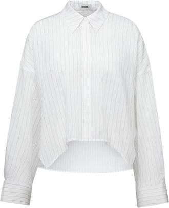 Drykorn Oshia Oversized Shirt - Dames - Overhemden - Beige - M - Polyester - Overhemden