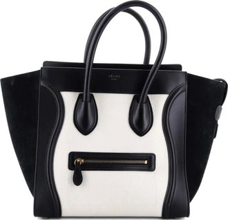 Celine Bicolor Luggage Bag Leather Mini satchel - Zwart