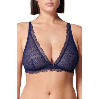 Simone P&eacute;r&egrave;le Canopee Triangle Lace Bralette in Midnight at Nordstrom, Size 1