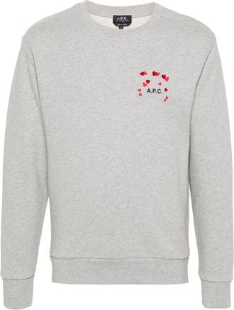 A.P.C. logo-print cotton sweatshirt - unisex - Cotton - S - Grey