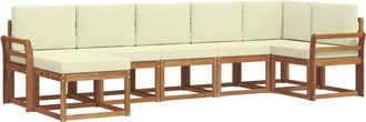 vidaXL Conjunto De Sof&aacute;s De Exterior 7 Uds. Natural Y Crema Vidaxl
