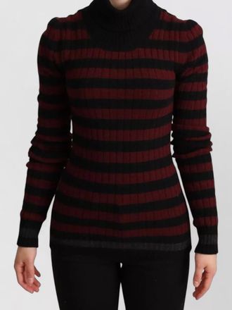 Dolce & Gabbana cashmere ribbed striped turtleneck sweater