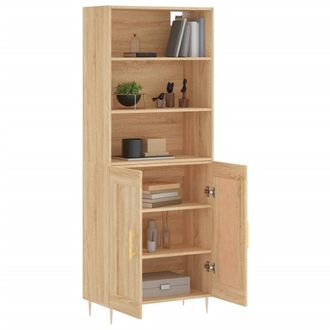 Berkfield Home Highboard Sonoma Oak 69.5x34x180 cm Engineered Wood in Light Tan