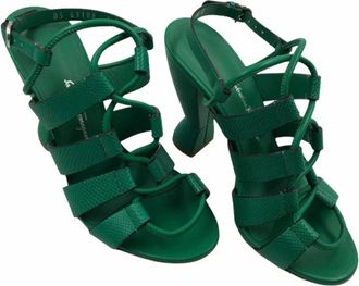 Ferragamo 11cm Hak Sandalen - Dames - Sandalen met hakken - Groen - 36 EU - Leer - Schoenen