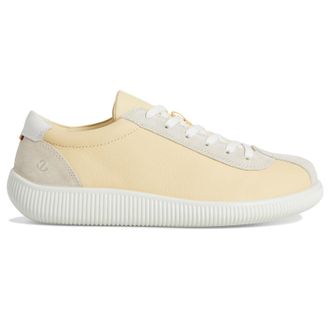 Ecco Ecco Soft Zero Leather Womens Lace Up Trainers - Straw Limestone - Size:UK 8-8.5