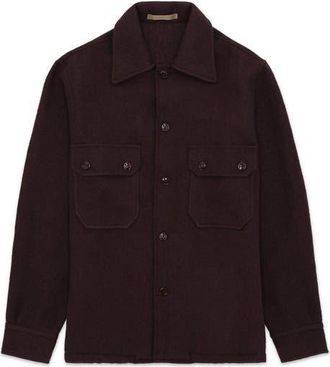 Fortela Wool Overshirt in Burgundy at Nordstrom, Size Large Eu