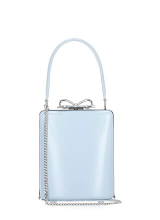 トートバッグ SELF-PORTRAIT TOP HANDLE BAGS SELF-PORTRAIT Micro Bow-Embellished Leather Top Handle Bag