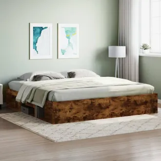 vidaXL Estructura De Cama Roble Ahumado 200x200 Cm Vidaxl
