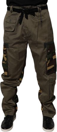 Dolce & Gabbana Mens Multicolor Patchwork Camouflage Cargo Pants Cotton