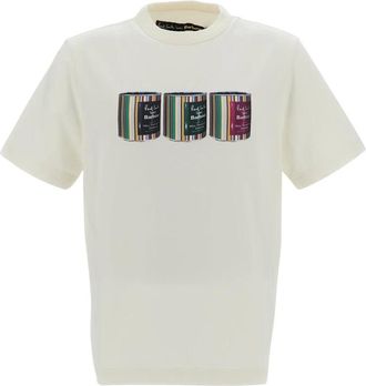Barbour T-shirt van Katoen met Ronde Hals - Heren - T-shirts - Wit - L - Katoen - Tops