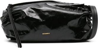 Jil Sander small logo-foil-print leather bag - women - Calf Leather/Calf Leather/Fabric - One Size - Black