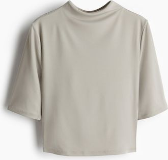 H&M Turtleneck microfibre top - Brown