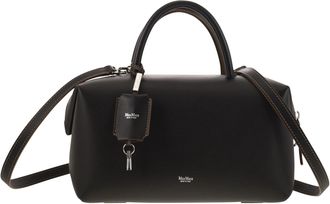 Max Mara Holdallm Satchel mediano en cuero natural