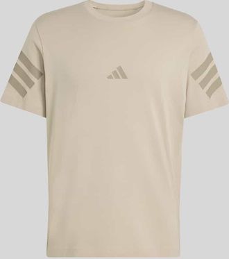 adidas Regular Fit T-Shirt aus reiner Baumwolle in Beige, Gr&ouml;&szlig;e XXL