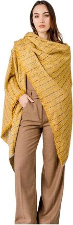 Abbacino Alice Gestreepte Print Poncho - Dames - Ponchos - Geel - ONE Size - Jassen