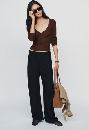 Maeve Relaxed Draped Trousers Pants