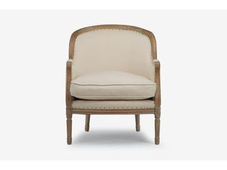 VENTE-UNIQUE.COM Sill&oacute;n cl&aacute;sico lino crema
