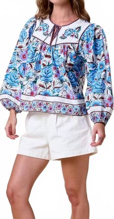 Cleobella Laura Long Sleeve Blouse In Fluora Print