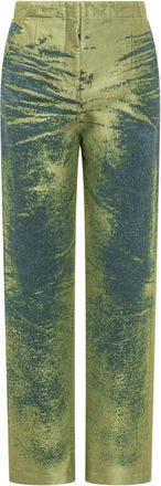 Diesel Green Straight Mid Rise Jeans