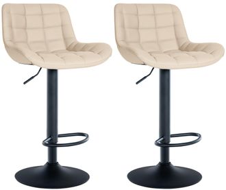 Clp Clp - Set De 2 Taburetes De Bar Tover Crema Simil Cuero