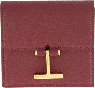 Tom Ford Tara Grain Leather Card Holder - Dames - Portefeuilles - Rood - ONE Size - Leer - Accessoires