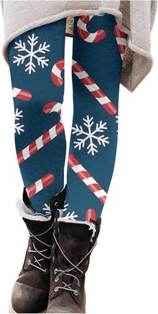 Generic Womens Christmas Novelty Print Legging Yoga Leggings Christmas Legging Snowflake Santa Reindeer Stretch Funny Yoga Pants Xmas Costume Ladies Winter Th