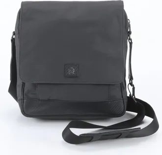 Dunhill Black Leather Nylon Messenger Bag Shoulder Bag (Pre-Owned)