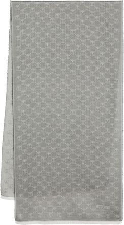 Moschino monogram-pattern scarf - unisex - Modal/Cotton - One Size - Grey