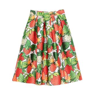 Alessandro Enriquez Midi Skirts, female, Multicolor, Size: S Strawberry-Print Midi Skirt