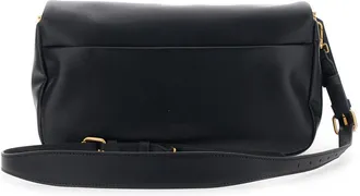 Pinko Womens Shoulder Bag Love Birds Plaque Black Leather