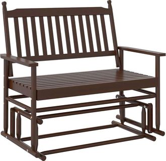 vidaXL Glider Bench Brown 118x70x104.5 cm Solid Wood Poplar Vidaxl