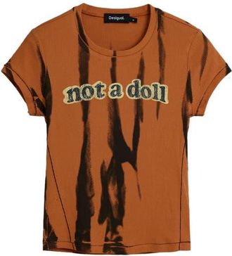 Desigual Not a Doll Cotton Graphic T-Shirt in Brown at Nordstrom, Size X-Small