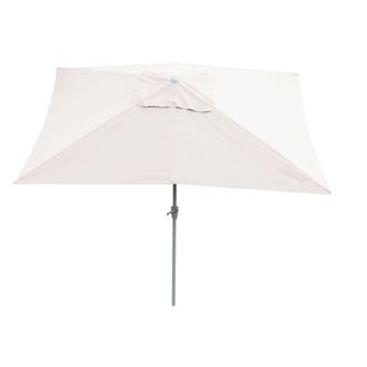 Hhg [nunca Usado] Sombrilla N23, Sombrilla De Jard&iacute;n, 2x3 M Rectangular Inclinable, Poli&eacute;ster/aluminio 4,5 Kg, Protecci&oacute;n Uv 50+, Crema