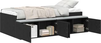 vidaXL Cama Con Almacenamiento Roble Negro 100 X 200 Cm Vidaxl