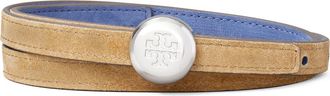 Tory Burch Romy Reversible Belt in Stone /Soft Blue at Nordstrom, Size X-Large
