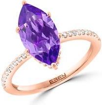 Effy 14K Rose Gold Amethyst & Diamond Ring in Purple at Nordstrom Rack, Size 7