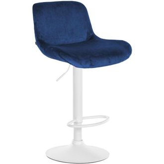 Clp Sgabello Solon bianco blu Velluto